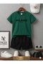 Summer Children's T-Shirt Shorts Unisex (Black Milan Italy Print)