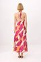 Women Sleeveless Halter Neck Floral Pattern Maxi Woven Dress Lined Shift Cut Satin Fabric Daily Casual - 5