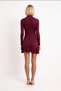 Women's Long Sleeve Waist Flared Soft Knitted Mini Dress Halter Neck Relaxed Fit Casual Modern - 5