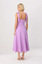 Women's Strap Tie Detailed Sweetheart Neck Sleeveless A-Line Cocktail Midi Evening Dress Casual Comfortable Modern - 5