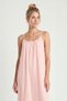 Strappy Summer Long Muslin Dress Lgx0007 Sugar Pink - 3