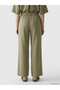 Khaki Linen Blend Women's Trousers - 4
