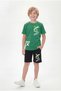 Round Neck X White Print Detailed Summer Boys' Top and Bottom Set - 2