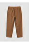 Brown Elastic Waist Linen Blend Boys' Trousers - 3