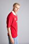 Cotton Boxy Fit Short Sleeve Printed Polo Red T-Shirt H7492Ax26Hs - 3