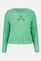 Women Round Neck Knitted Long Sleeve Sweater, Green - 4