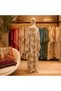 V-Neck Ethnic Patterned Long Kaftan - Mediterranean Style Boho-Chic Summer Dress with Natural Texture - 2