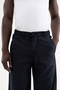 Men's Linen Striped Lace-Up Trousers Navy Blue - 4