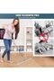 Floor Squeegee with 180° Rotating Head, Stainless Steel Telescopic Pole, Silicone Blade, for Windows, Floors, Walls, 35cm - 6