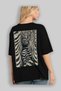 For the Love of Cats 96 Cat Printed Black Oversize T-Shirt 100% Cotton Unisex Cat Lover Premium Design - 4