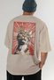 For the Love of Cats 60 Cats Printed Beige Oversize T-Shirt 100% Cotton Unisex Cat Lover Premium Design - 6