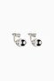 Sphere-detail front and back earrings