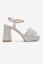 Marisol Women's Heeled Shoes with Stone Bow - 4