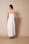 Pleated Maxi Dress Ecru - 4