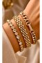 Three-Piece Steel Zircon Stone Mesh, Drop, Baguette Women's Bracelet