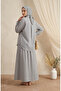 Striped Polo Collar Tunic Skirt Double Set 0321-03 Gray - 5