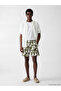 Nevavm Short Length Patterned Men's Swim Shorts with Difference