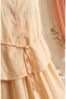 Striped Polo Collar Tunic Skirt Double Set 0321-02 Yellow - 4
