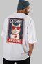 For the Love of Cats 125 Cat Printed White Oversize T-Shirt 100% Cotton Unisex Cat Lover Premium Design - 7