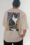 For the Love of Cats 94 Cat Printed Beige Oversize T-Shirt 100% Cotton Unisex Cat Lover Premium Design - 6
