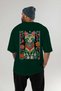 For the Love of Cats 18 Cats Printed Green Oversize T-Shirt 100% Cotton Unisex Cat Lover Premium Design - 4