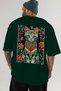 For the Love of Cats 18 Cats Printed Green Oversize T-Shirt 100% Cotton Unisex Cat Lover Premium Design - 5