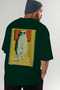 For the Love of Cats 117 Cat Printed Green Oversize T-Shirt 100% Cotton Unisex Cat Lover Premium Design - 7