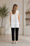 Women's Ecru Colorful Skirt Three-Piece Ruffled Zero-Sleeve Tunic Undergarment 40012 - 4