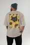48 Cats for the Sake of Cat Love Printed Beige Oversize T-Shirt 100% Cotton Unisex Cat Lover Premium Design - 4