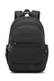 Large Size Laptop Compartment Multi-Pocket Waterproof Crinkle Fabric High School School Bag Black
