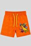 Boy's Themed Mascot Printed Orange Swim Shorts - 2