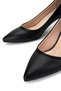 Women's Faux Leather Black Heeled Shoes - 4