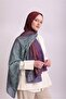 Ahenk Gradient Patterned Double-Sided Shawl - Burgundy Turquoise Purple