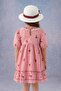 Girl's Cherry Embroidered Lace Collar Brode Dress with Hat - 100% Cotton Lining - 4