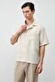 Stone Lyocell Blended Short Sleeve Men's Shirt - 4