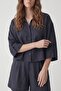 Navy Blue Lyocell Blend Women's Shirt - 4