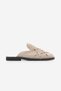 Women's Genuine Leather Closed-Front Studded Blunt-Toe Sabo Daily Slippers Tavire Beige Suede - 3