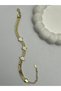 26Blk15 - cm Star Detailed Gold Steel Bracelet