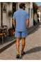 Cotton Linen Thin Organic Natural Breathable Soft Anti-Sweat Shirt Shorts Set - 2