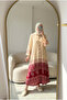 Women's Bohemian Patterned Shirt Collar Buttoned Hijab Shirt Dress - 2