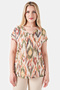 11060 Green Fine Fabric Patterned Knitted Blouse