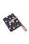Women's Soft Textured Card Holder Small Wallet with Wrist Strap Black - 5