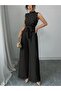 Women's Turtleneck Sleeveless Pearl Belted Waist Long Janjan Jumpsuit