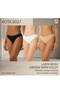 3-Piece Laser Cut Seamless Bikini Panties Healthy 100% Cotton Fabric - 3