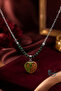Handmade Ruby Stone Stringed Heart End Women's Necklace 45 cm Stainless Steel - 3