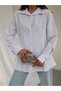 Women's Mirelle Woven Poplin Fabric Waist-Slit Shirt with Chain Detail - 6