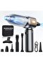 Car Vacuum Cleaner Cordless, 22000PA High Power Strong Suction Handheld Vacuum, 4 in1 Portable Compressed Air Duster, Rechargeable Mini Vacuum with 3 Speed Modes - 8