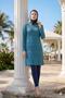 Fully Covered Hijab Swimsuit with Ethnic Pattern, Set of 5, with Bonnet and Bustier - 2