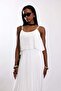 White Pleated Chiffon Dress 00778 - 6