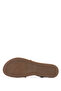 Women's Genuine Leather Beige Flat Sandals - 3